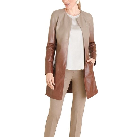 NWT Chico's Ombre Faux-Leather Topper | Small - Picture 1 of 8